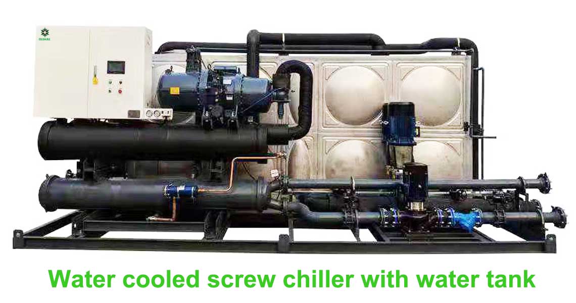 water cooled screw chiller with water tank