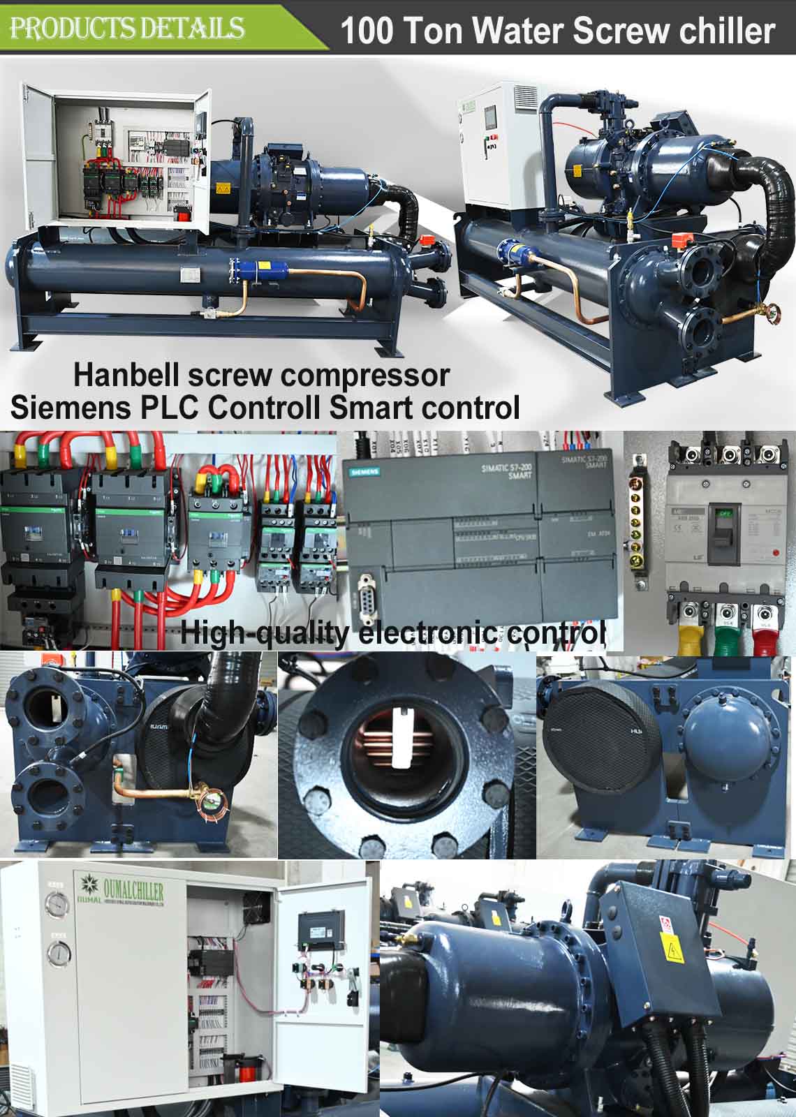 Details of 100HP water cooled screw chiller with Single compressor Details of 100HP water cooled screw chiller with Single compressor