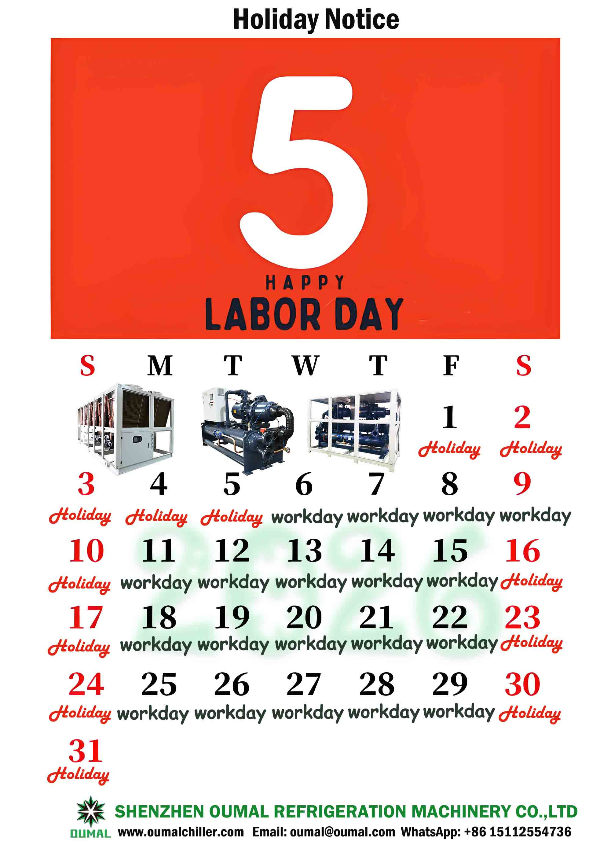 Holiday Notice --OUMALCHILLER