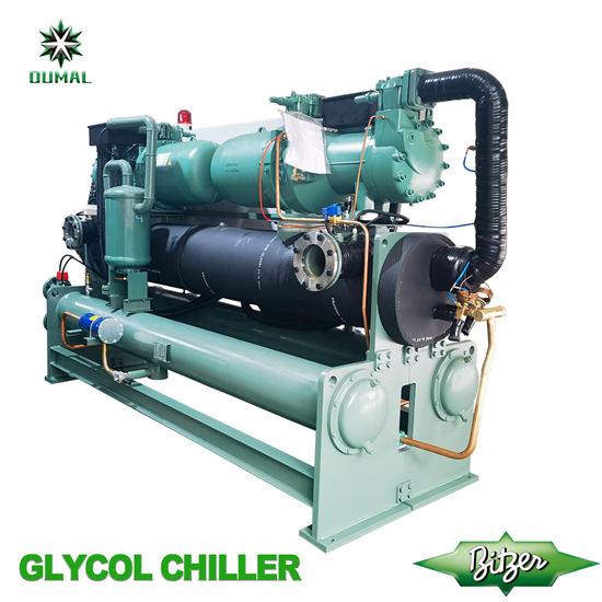 400kw 110Ton Water Cooled Glycol Chiller with Double Bitzer Screw Compressors