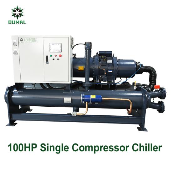 100 hp water cooled screw chiller